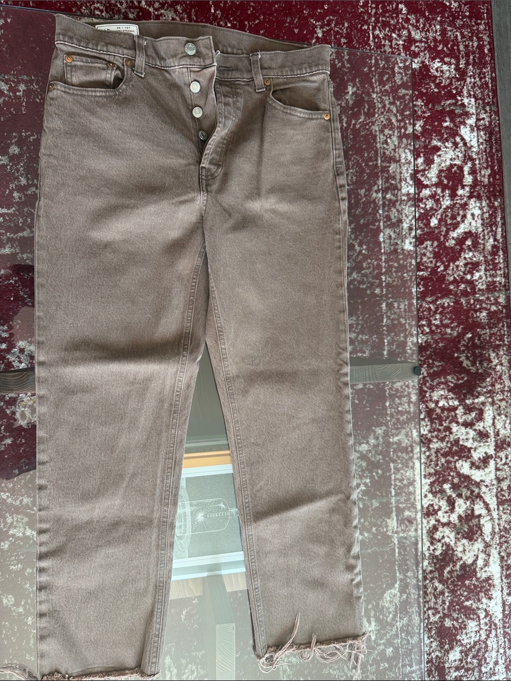 GAP Straight-Leg Jeans in Taupe Brown